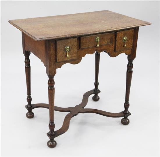 An 18th century oak lowboy, W.2ft 6.25in.